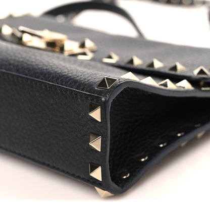 Valentino Garavani Pebbled Calfskin Medium Rockstud Flip Lock Crossbody Bag Black 8 of 8