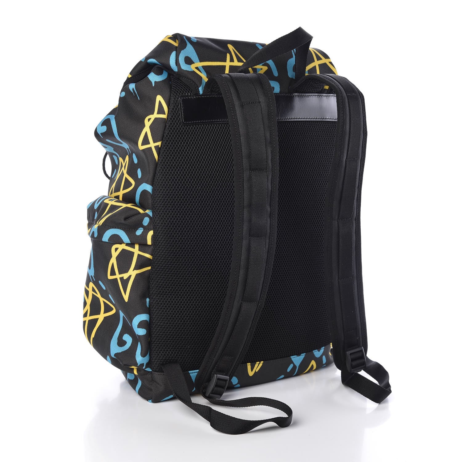 Gucci Techno Canvas GucciGhost Double Buckle Backpack Black New Acquamarine 3 of 9