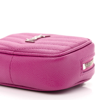 Saint Laurent Grain De Poudre Matelasse Monogram Baby Lou Camera Bag Electric Fuxia 10 of 10