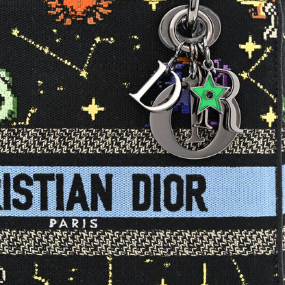 Christian Dior Canvas Pixel Zodiac Embroidered Medium Lady D-Lite Nero Multicolor 8 of 14