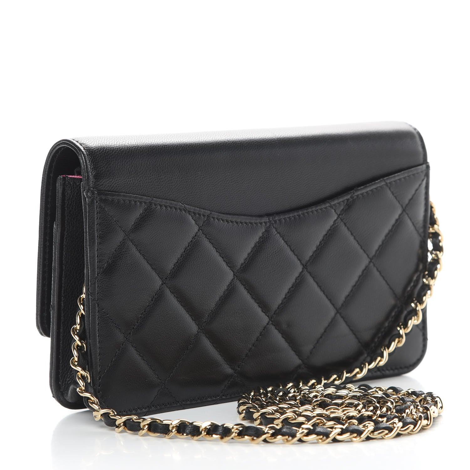 Chanel Goatskin Quilted Timeless CC Wallet On Chain WOC Black 3 of 14