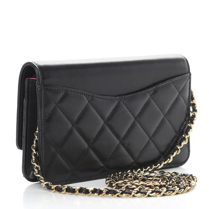 Chanel Goatskin Quilted Timeless CC Wallet On Chain WOC Black 3 of 14