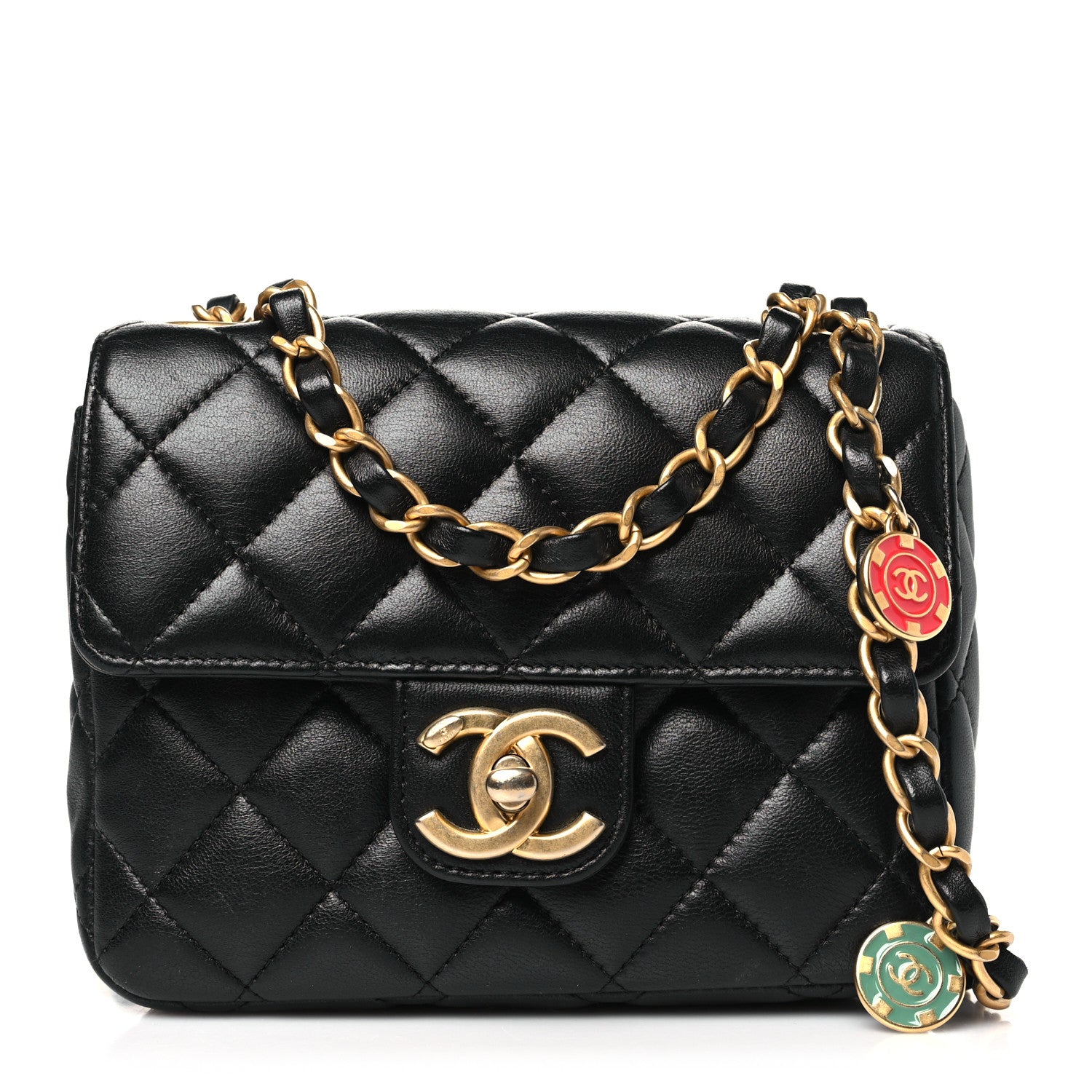 Chanel Lambskin Quilted Casino Chips Mini Flap Black 1 of 12