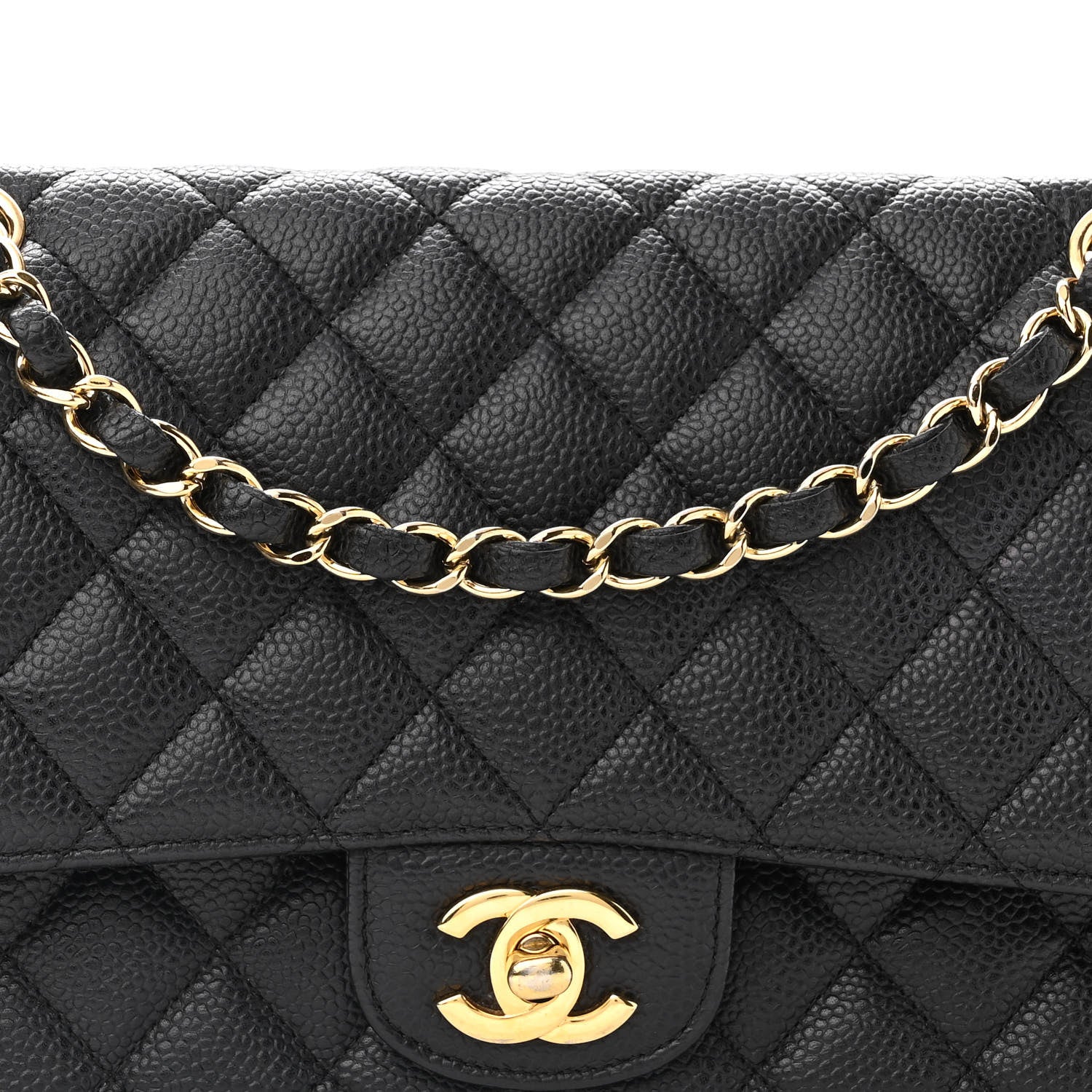 Chanel Caviar Quilted Medium Double Flap Black 7 of 9