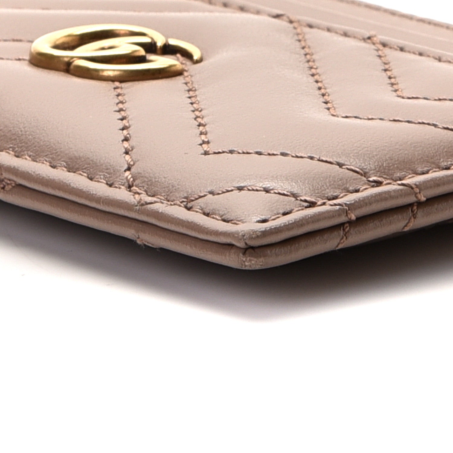 Gucci Calfskin Matelasse GG Marmont Card Holder Porcelain Rose 5 of 8