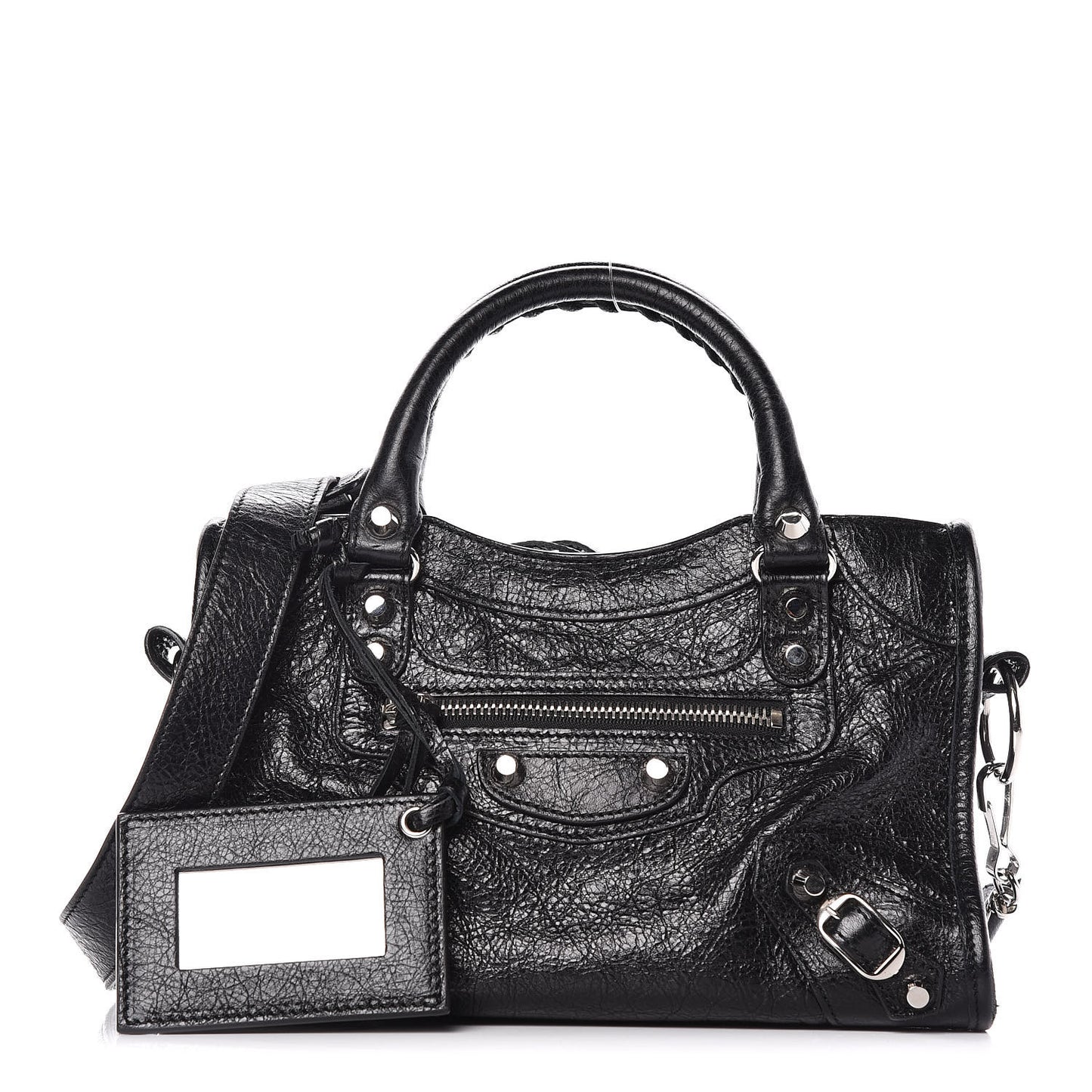 Agneau Classic Silver Hardware Mini City Black