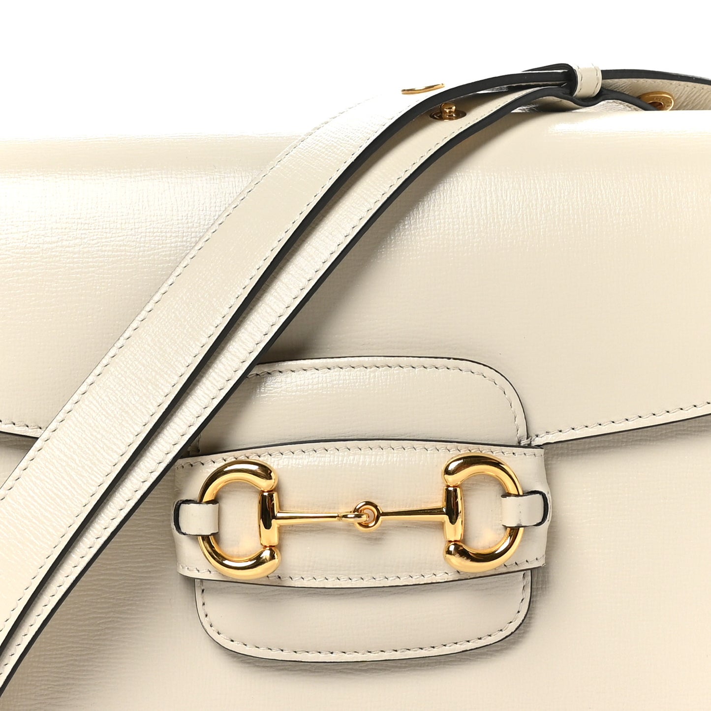 Azalea Calfskin Horsebit 1955 Shoulder Bag Mystic White