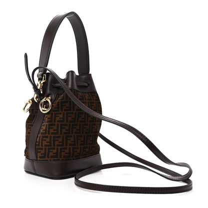 Fendi Suede Vitello King F is Fendi Micro FF Mini Mon Tresor Bucket Bag Sigaro Marrone Ebano 3 of 10
