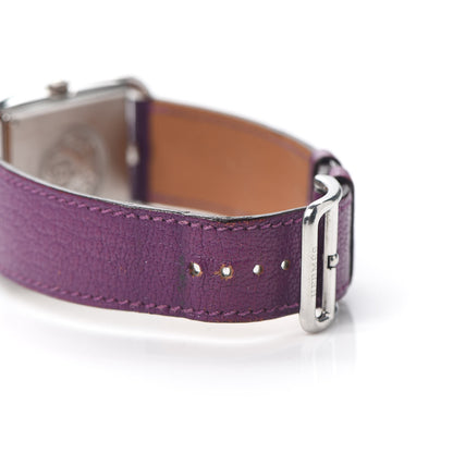 Hermes Stainless Steel Chevre Mysore 29mm Cape Cod Quartz Watch Cyclamen 5 of 7