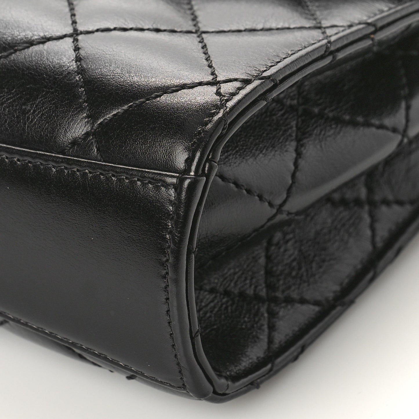 Aged Calfskin Quilted Mad About Quilting Mini Flap Black