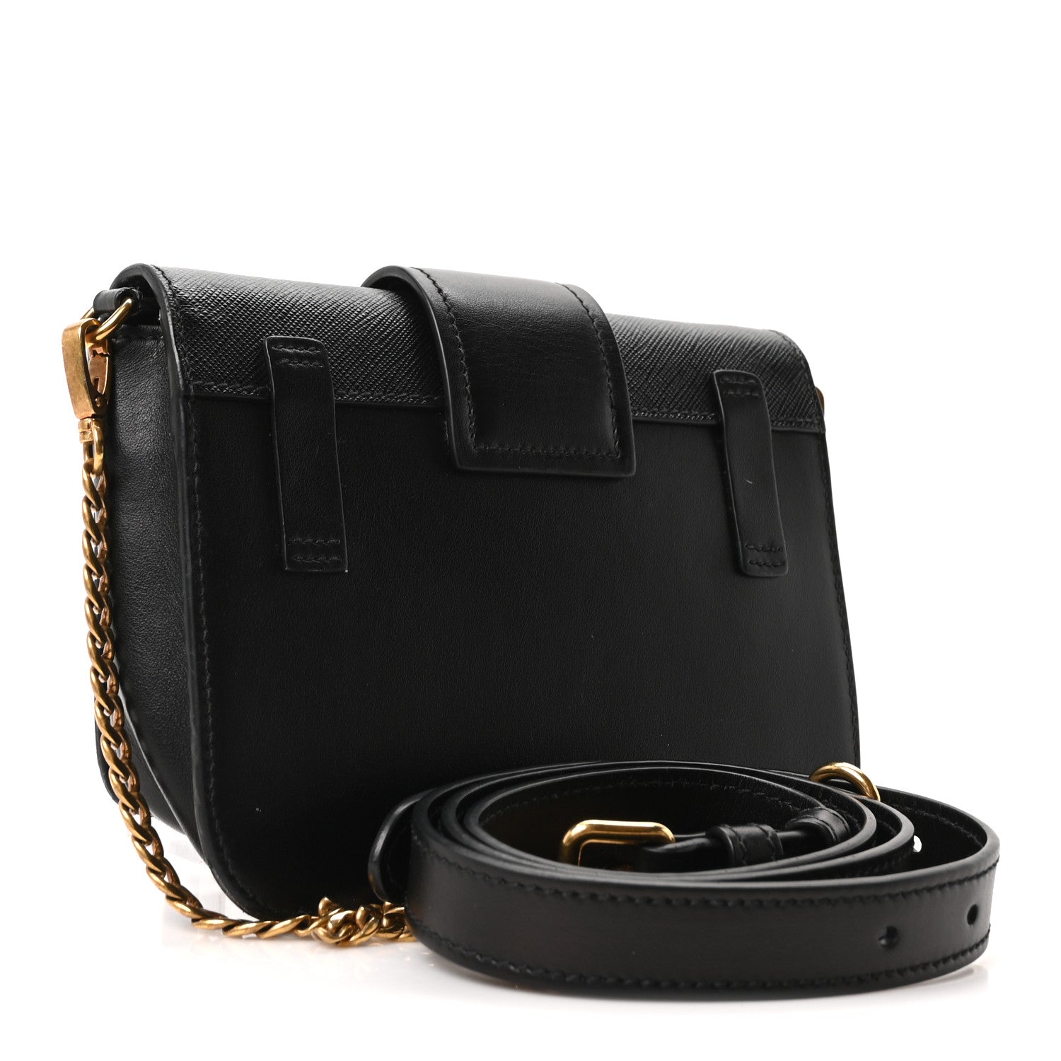 Prada Saffiano City Calf Cahier Belt Bag Black 3 of 9