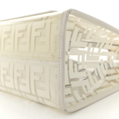Fendi TPU FF Vitello Century Plexiglass Small Runaway Shopper Tote White 10 of 16