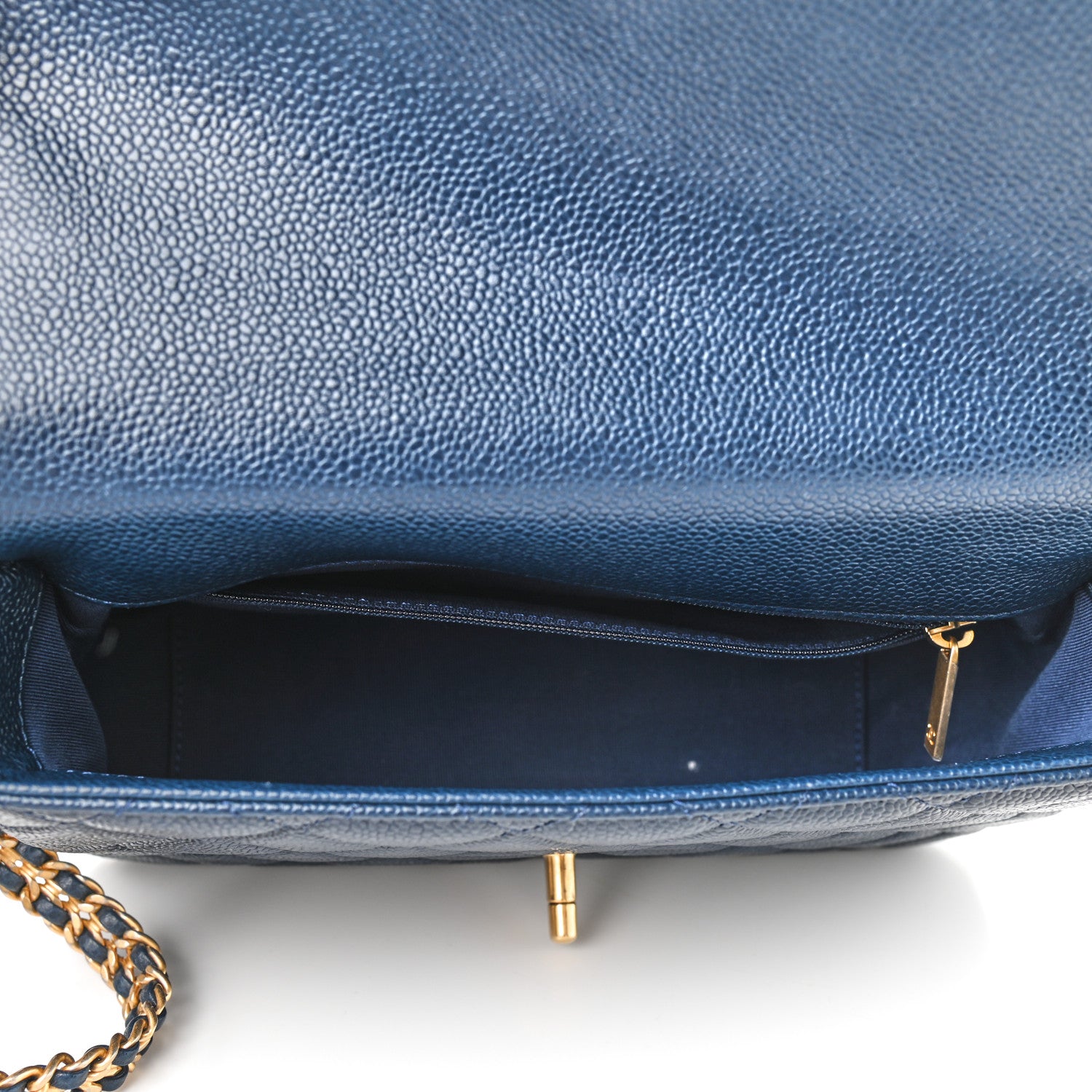 Chanel Caviar Quilted Chain Soul Flap Navy Blue 4 of 8