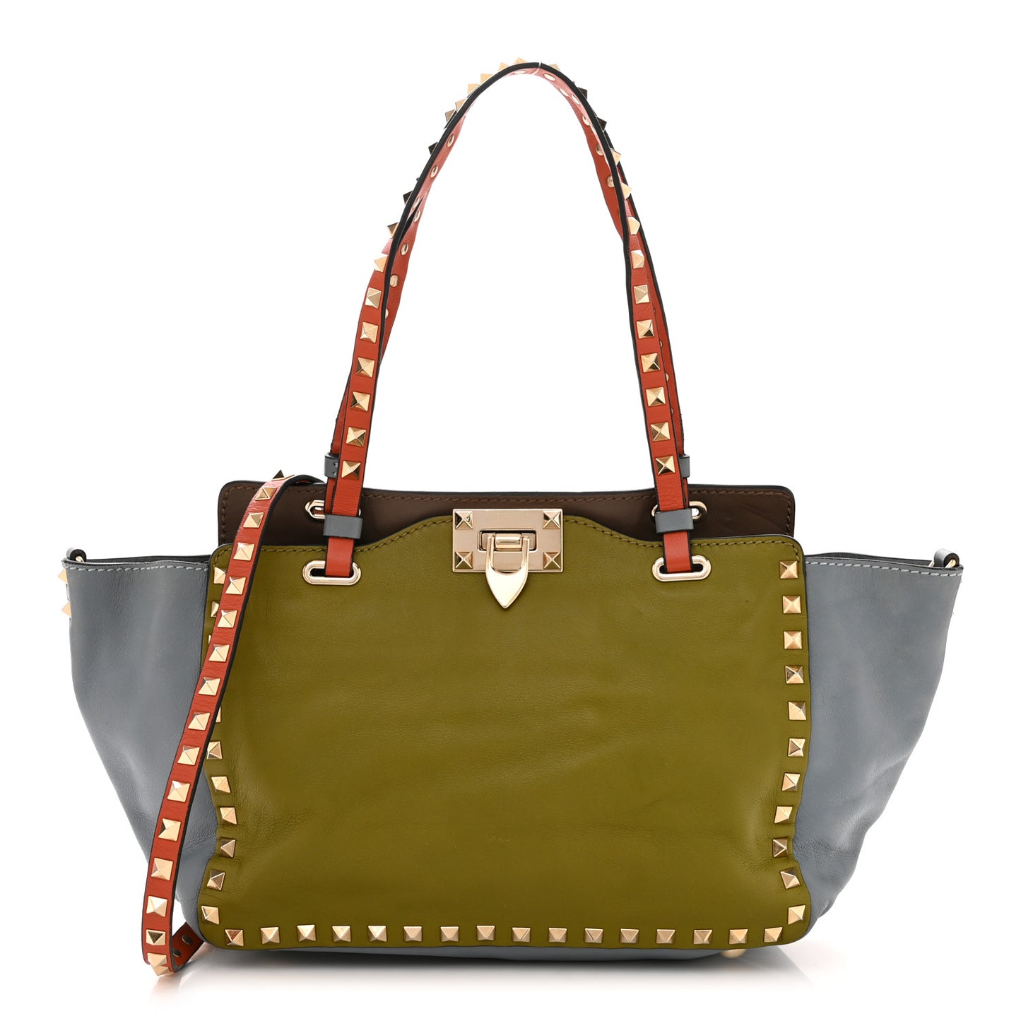 Vitello Colorblock Small Rockstud Tote Multicolor
