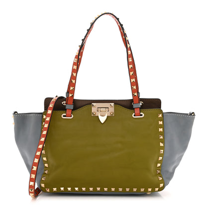 Valentino Garavani Vitello Colorblock Small Rockstud Tote Multicolor 1 of 11