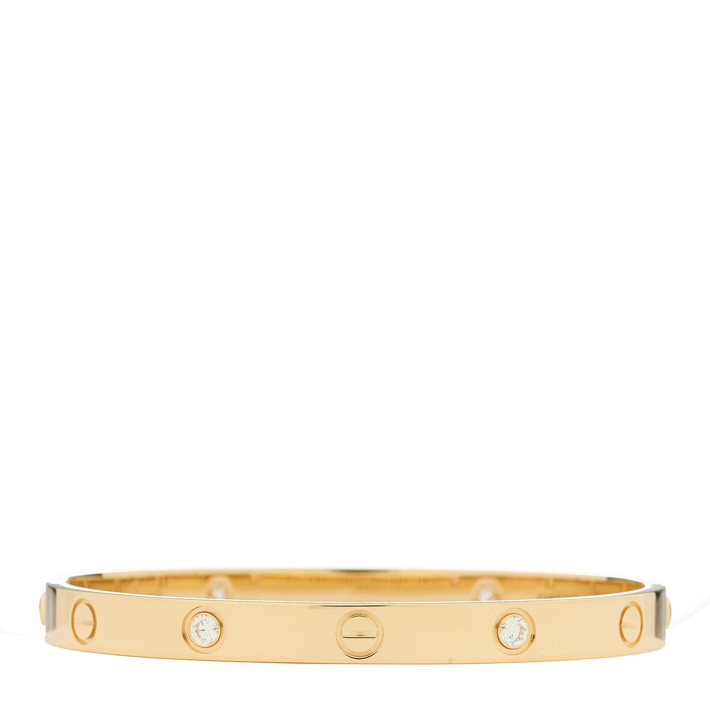 18K Yellow Gold 4 Diamond LOVE Bracelet 17