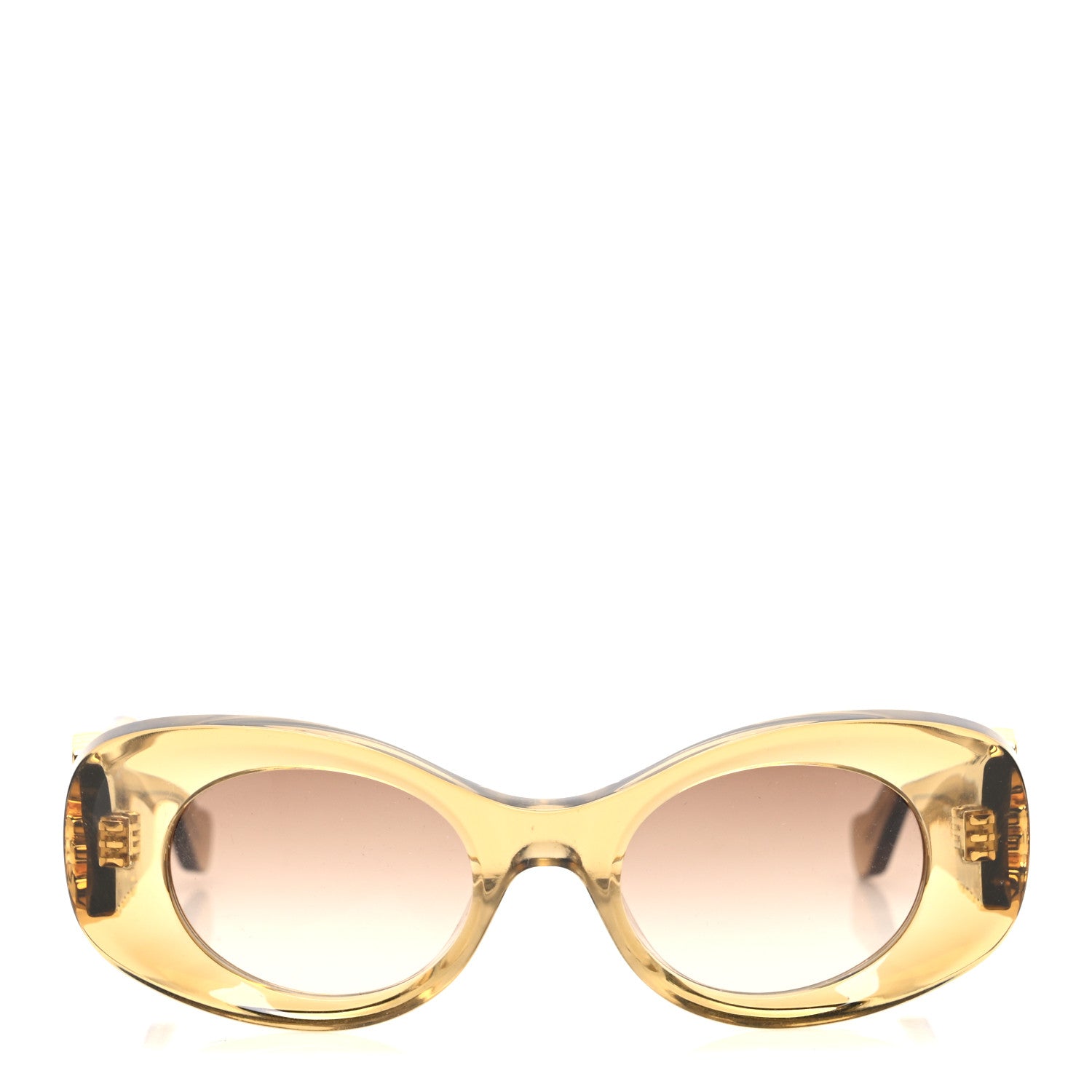 Loewe Acetate Anagram Beveled Oval Maxi Sunglasses LW40175U Transparent Olive 2 of 6