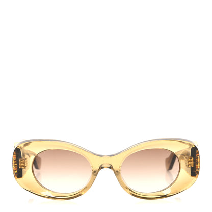 Loewe Acetate Anagram Beveled Oval Maxi Sunglasses LW40175U Transparent Olive 2 of 6