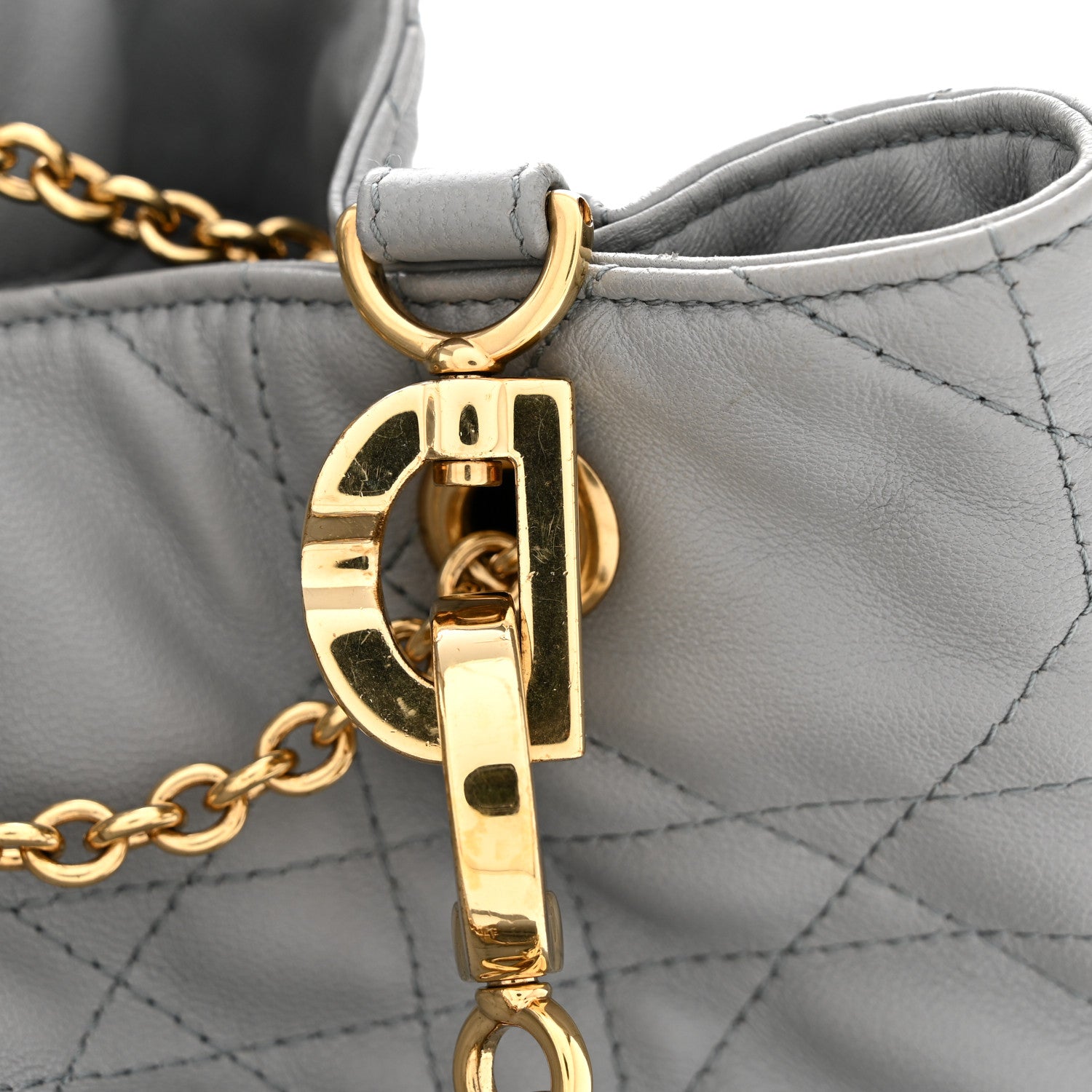 Christian Dior Lambskin Supple Macrocannage Ammi Bag Grey 12 of 14