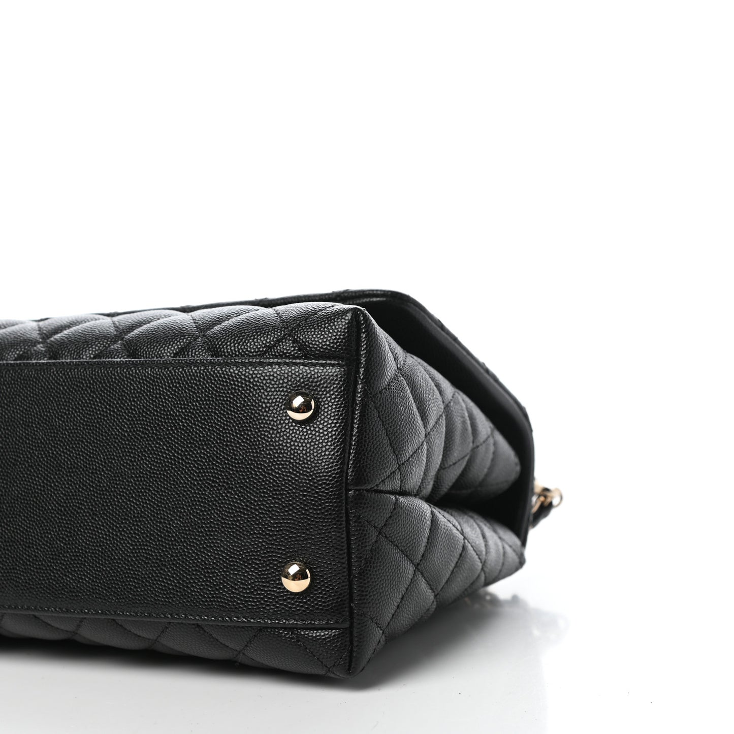 Caviar Quilted Small Coco Handle Flap Black