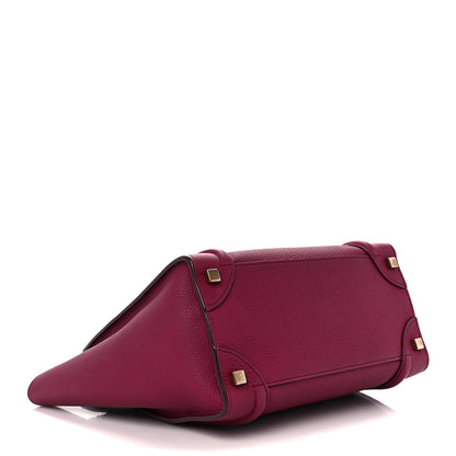 Celine Drummed Calfskin Micro Luggage Plum 4 of 12
