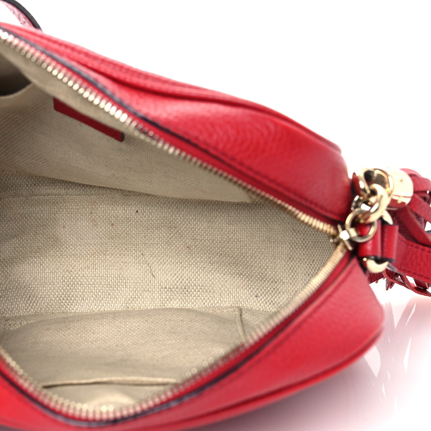 Pebbled Calfskin Small Soho Disco Bag Vibrant Red