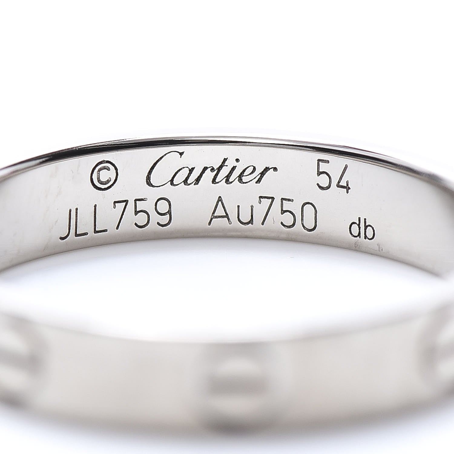 Cartier 18K White Gold 3.5mm LOVE Wedding Band Ring 54 6.75 4 of 4