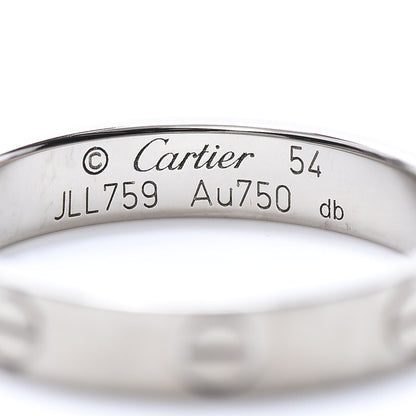 Cartier 18K White Gold 3.5mm LOVE Wedding Band Ring 54 6.75 4 of 4