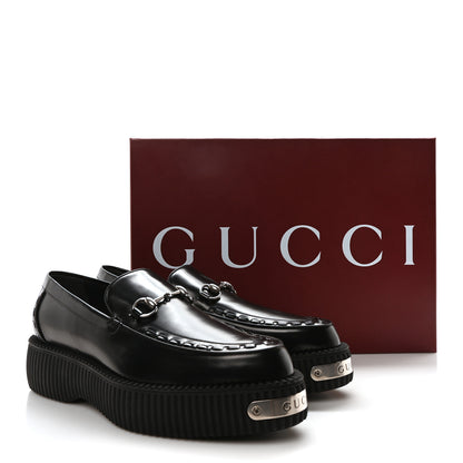 Gucci Magnum Calfskin Mens Horsebit Creeper Loafers 11.5 Black 9 of 9