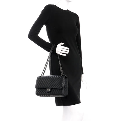 Chanel Sheepskin Chevron Quilted 2.55 Reissue 226 Flap So Black 3 of 8
