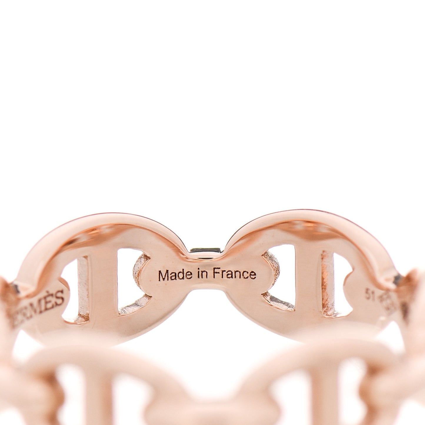 18K Rose Gold PM Chaine D'Ancre Enchainee Ring 51 5.75