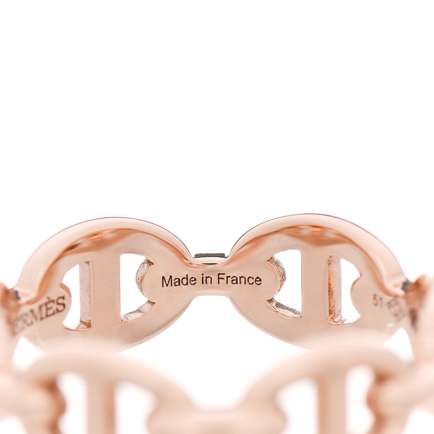 Hermes 18K Rose Gold PM Chaine D'Ancre Enchainee Ring 51 5.75 4 of 8