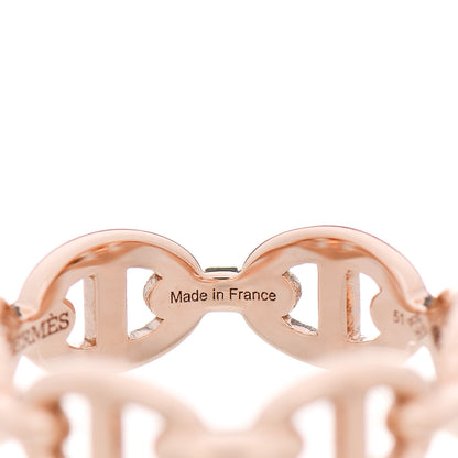 Hermes 18K Rose Gold PM Chaine D'Ancre Enchainee Ring 51 5.75 4 of 8