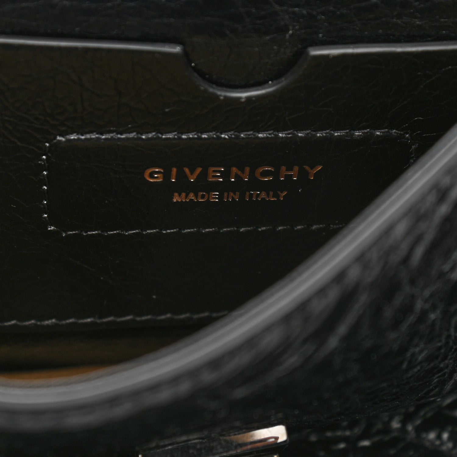 Givenchy Creased Patent Calfskin Medium ID Flap Black 6 of 9