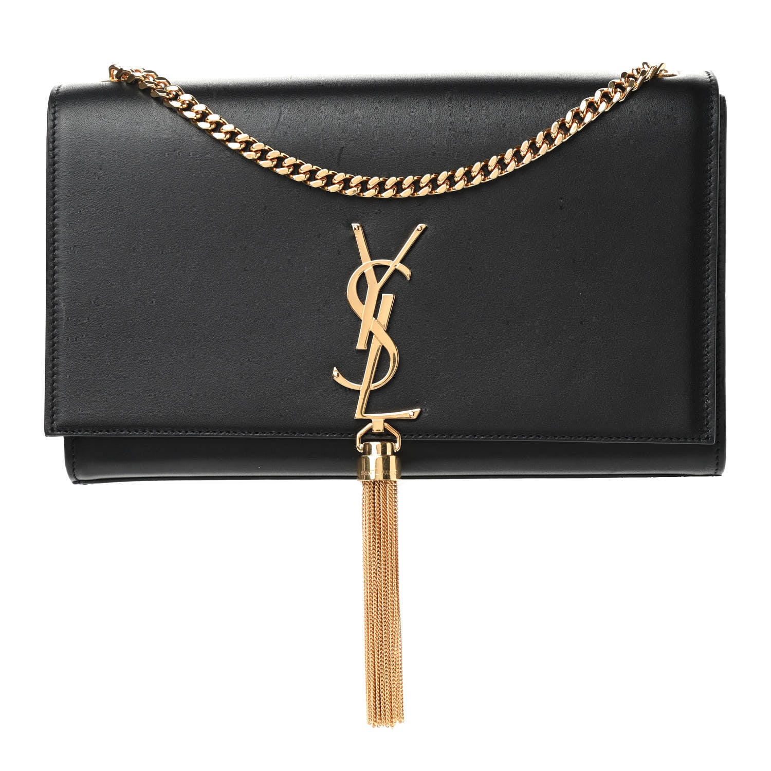 Saint Laurent Smooth Calfskin Medium Classic Monogram Kate Tassel Satchel Black 1 of 8