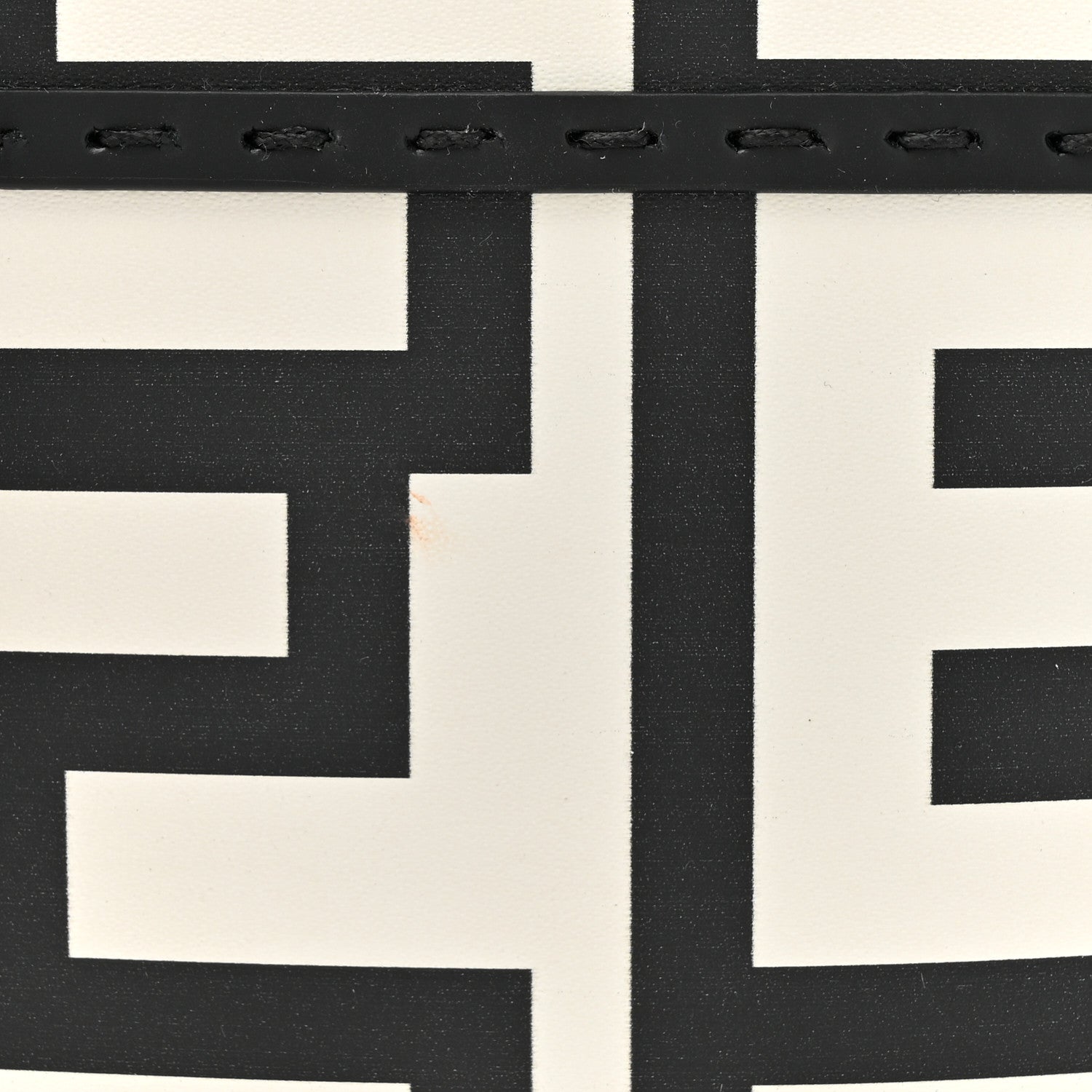 Fendi X MARC JACOBS Vitello King Plexiglass Logo Print Mini Fendi Sunshine Shopper Tote Black White 7 of 9