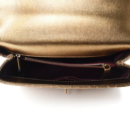 Chanel Metallic Caviar Quilted Small Coco Handle Flap Gold 5 of 10