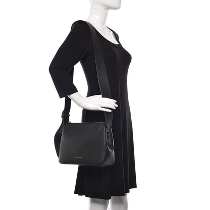 Burberry Soft Grain Calfskin House Check Small Helmsley Crossbody Black 2 of 10