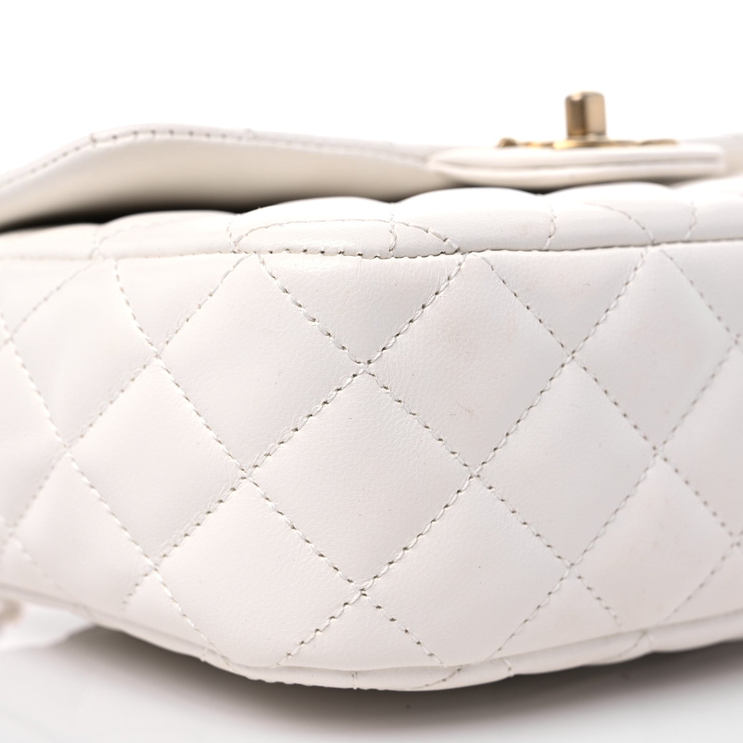 Chanel Lambskin Enamel Quilted Small Coco Hearts Square Flap White 8 of 11