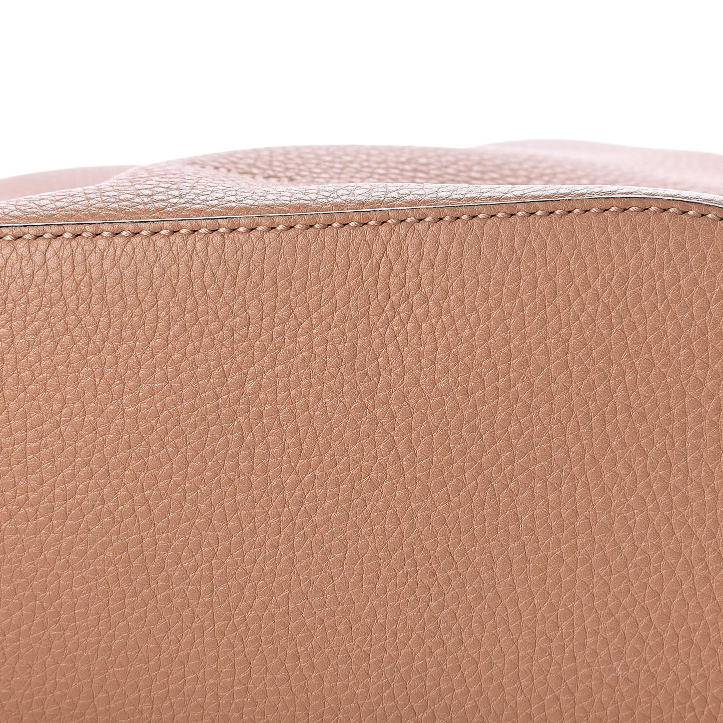 Pebbled Calfskin Miss Bamboo Bucket Bag Camelia