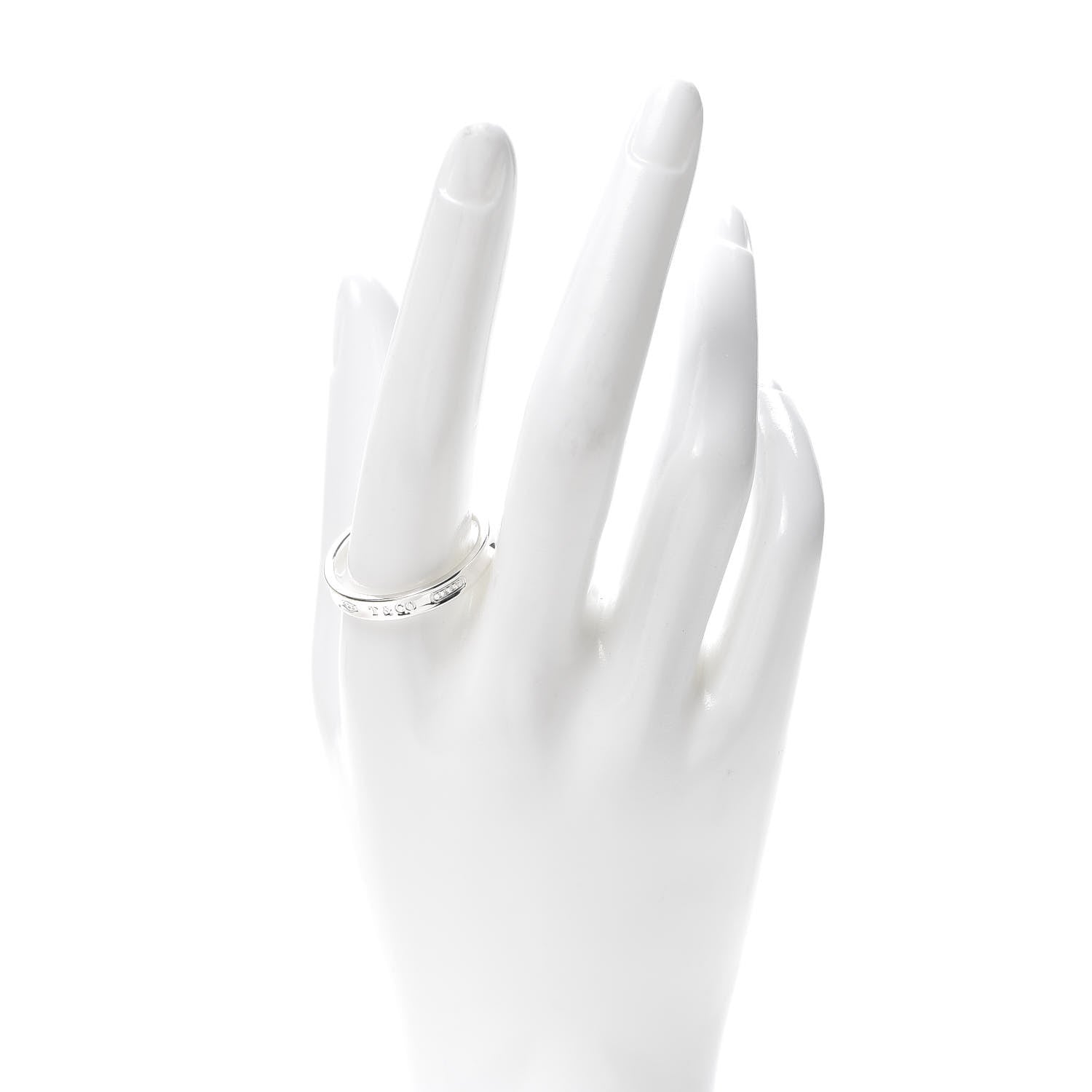 Tiffany Sterling Silver Narrow 1837 Band Ring 68 12.25 2 of 5
