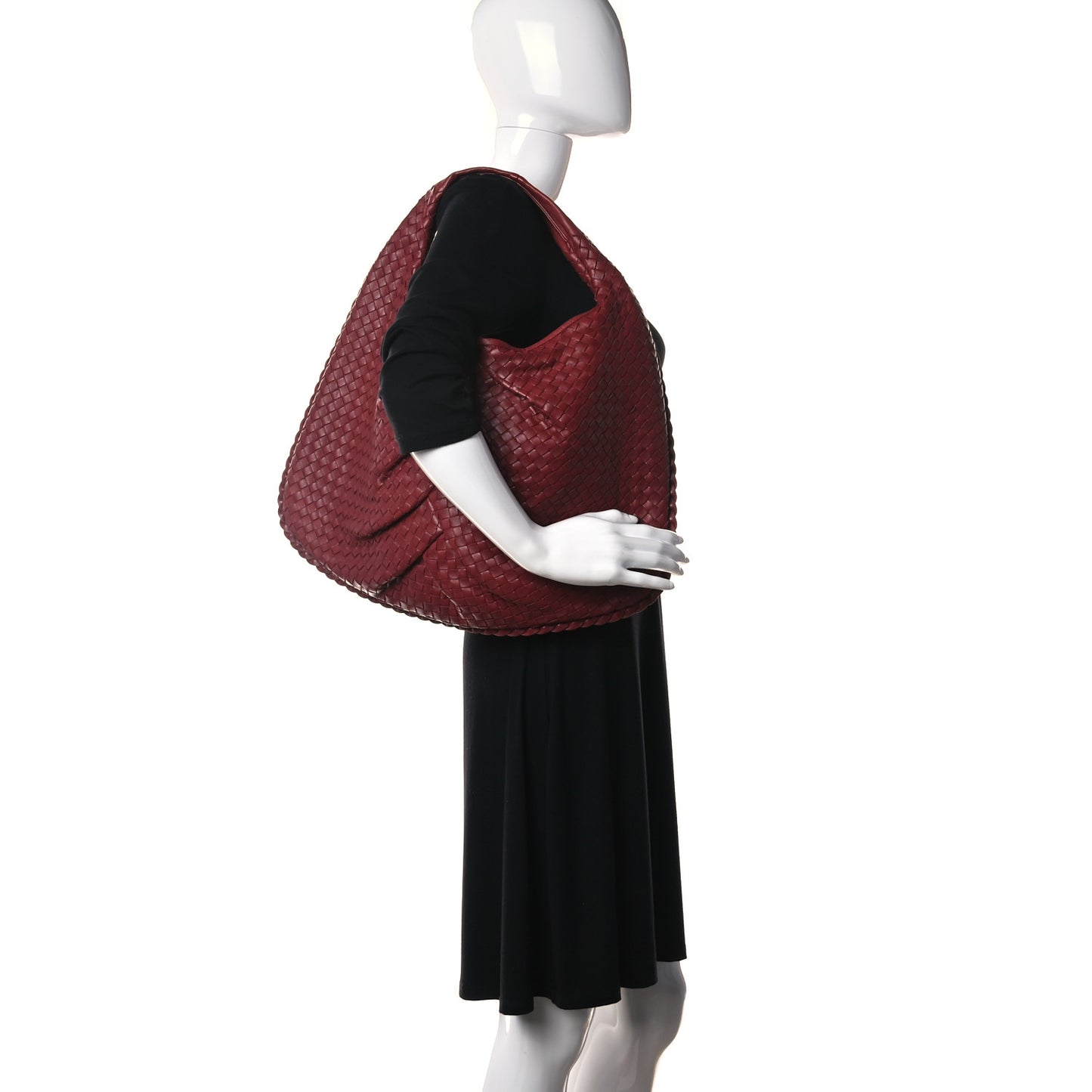 Nappa Intrecciato Pleated Large Veneta Hobo Eclipse