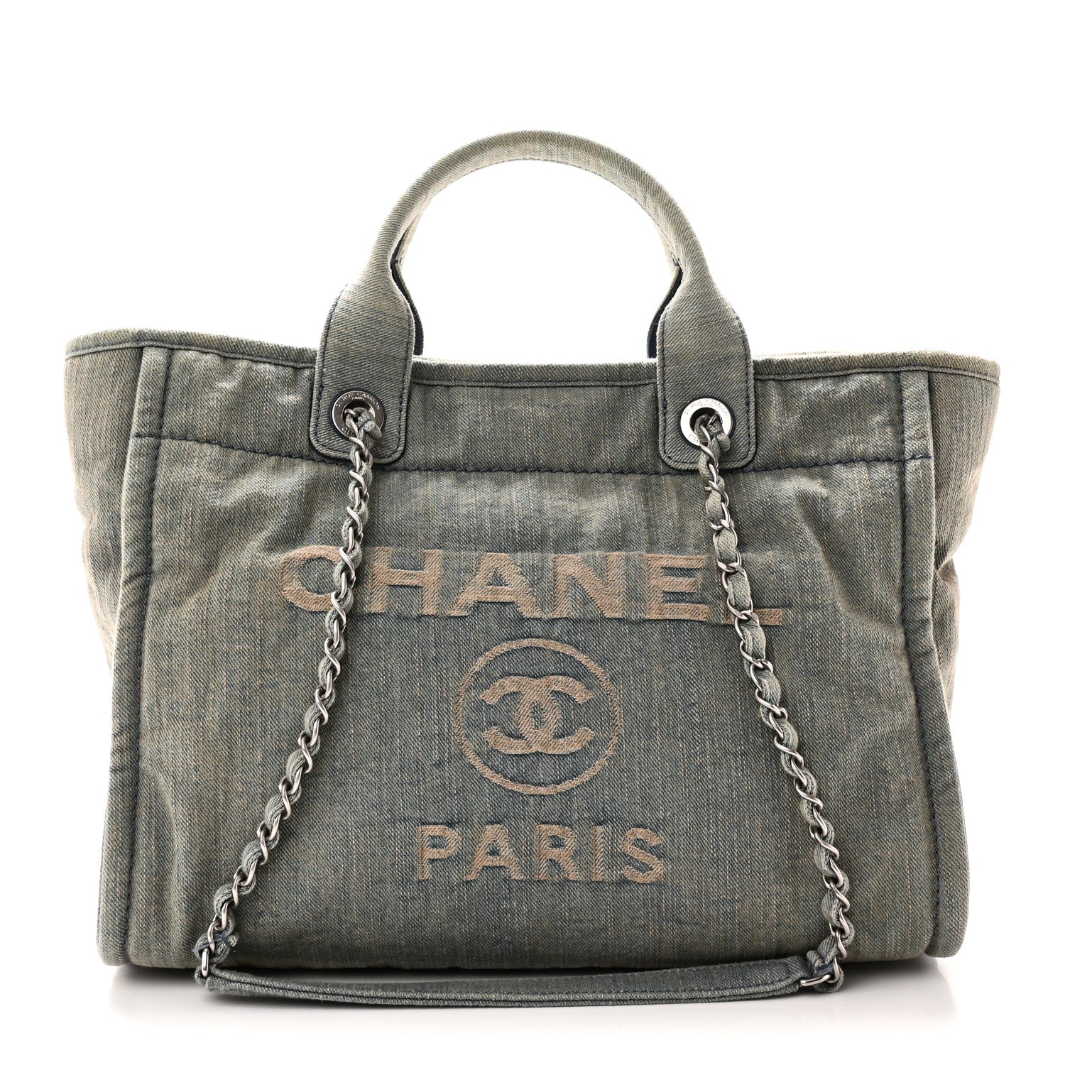 Chanel Denim Small Deauville Tote Light Blue 1 of 11