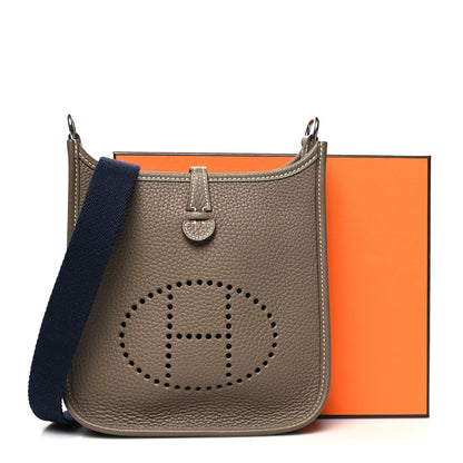 Hermes Taurillon Clemence Amazone Evelyne TPM Etoupe Bleu Indigo 11 of 11