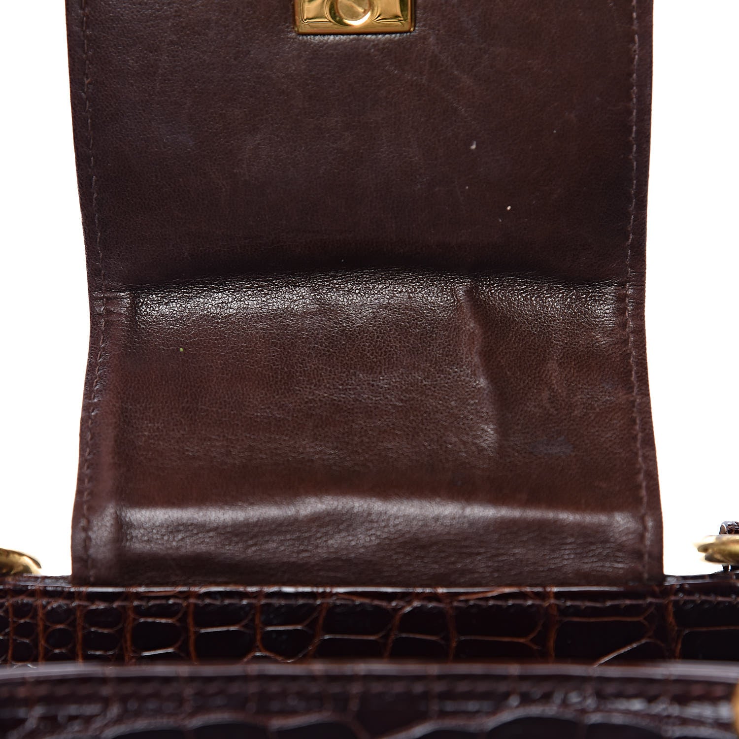 Chanel Shiny Crocodile Top Handle Tote Chocolate 7 of 19