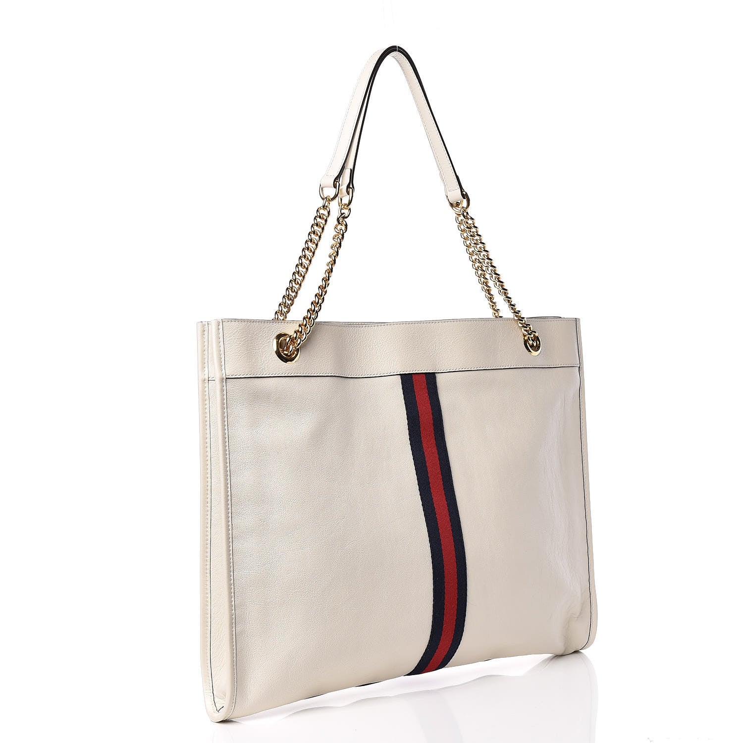 Gucci Suede Calfskin Large Rajah Chain Tote White 4 of 11