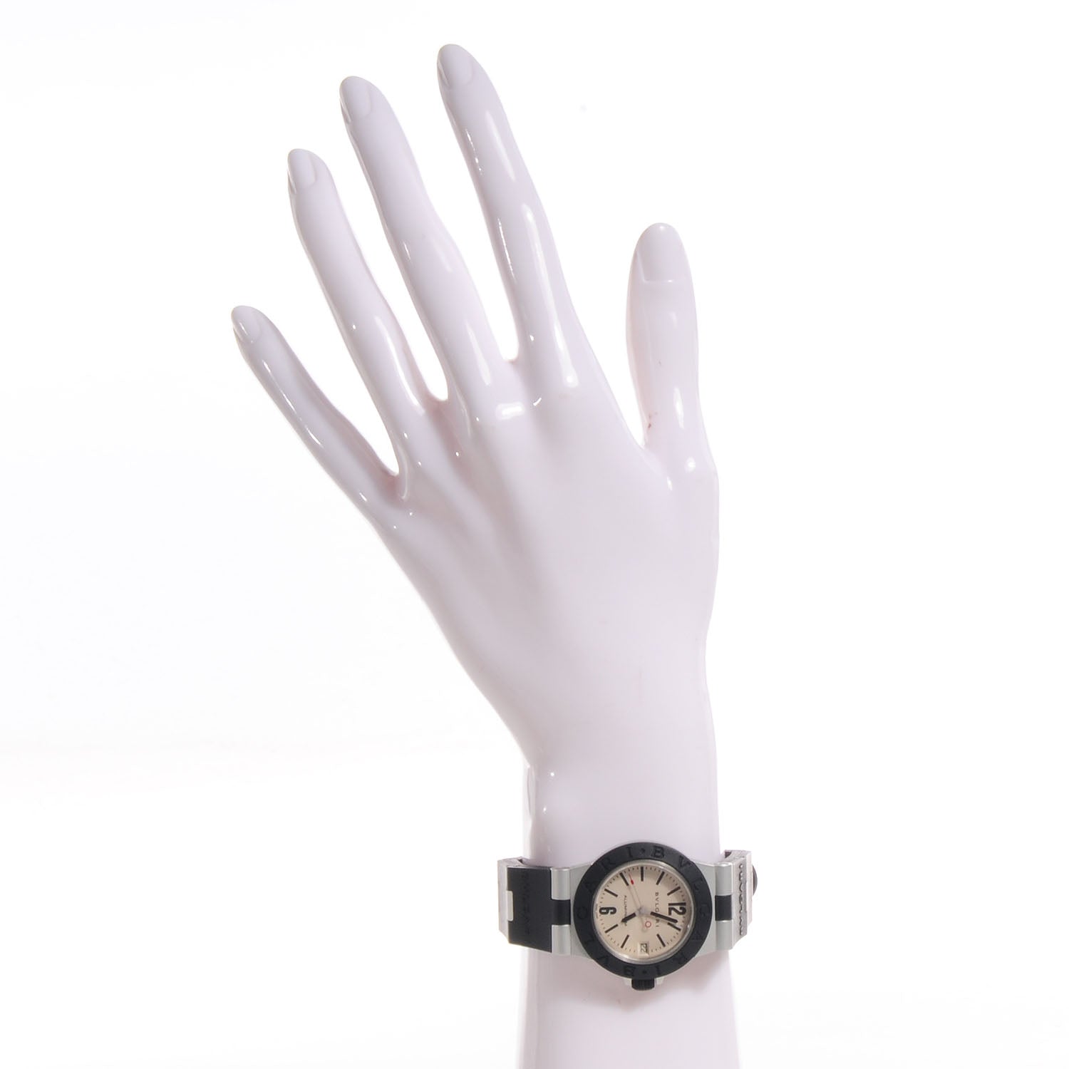 Bulgari Aluminum Rubber 32mm Diagono Quartz Watch 2 of 5