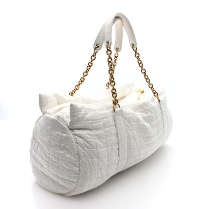 Saint Laurent Nylon Gloria Quilted Travel Bag Milky White 3 of 9