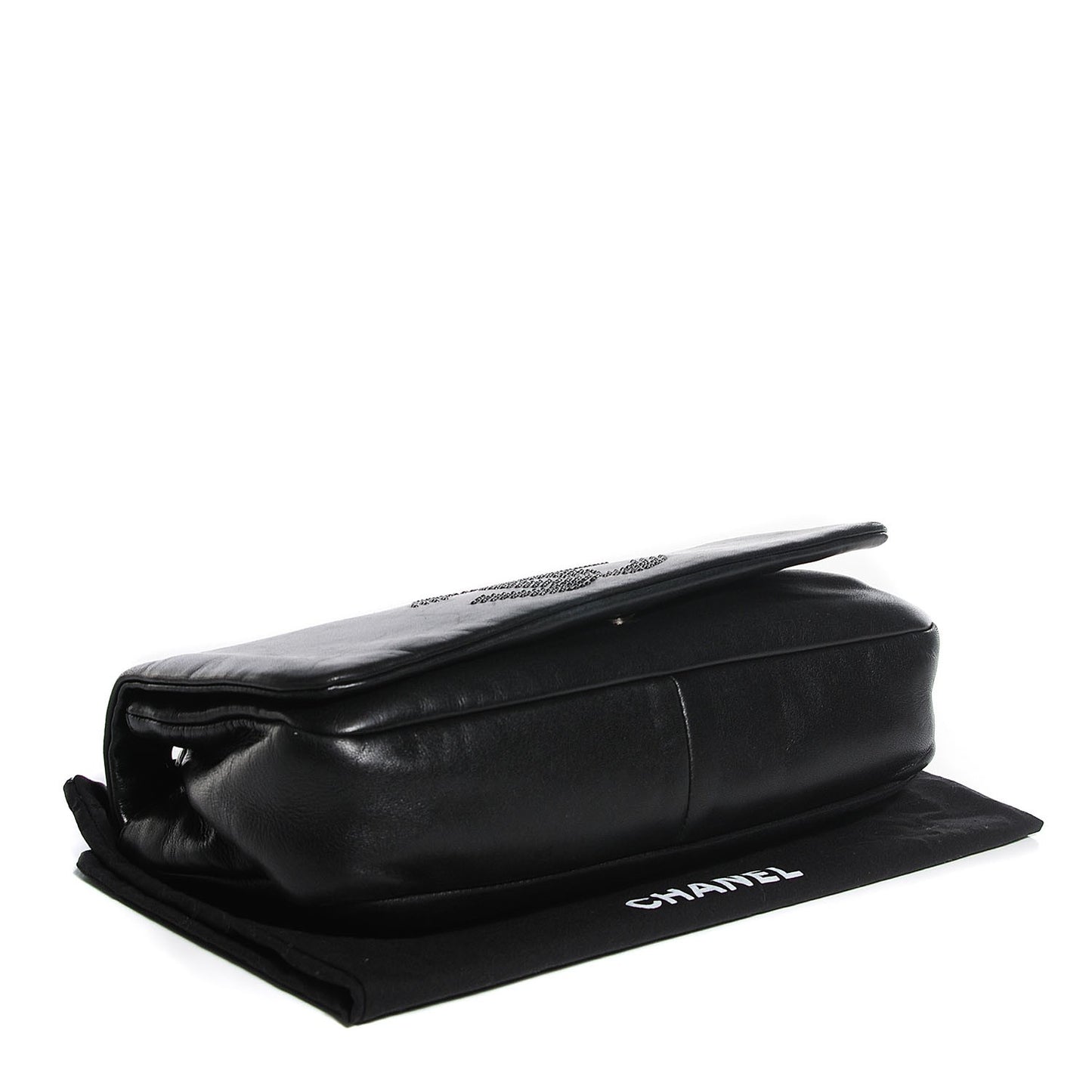 Lambskin Studded CC East West Flap Black
