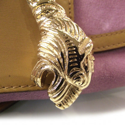 Gucci Suede Tiger Charm Shoulder Bag Pink 8 of 11